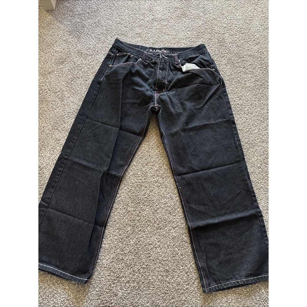 Mens Vintage Black Ut Sports Denim Jeans Size 38/32‎